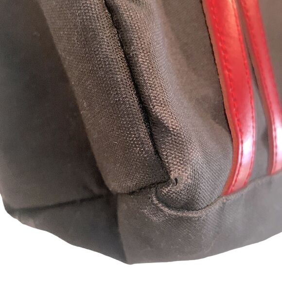 Vintage Jack Gomme Paris Black Canvas Tote, Unisex Lightweight Shoulder Bag - Picture 9 of 11